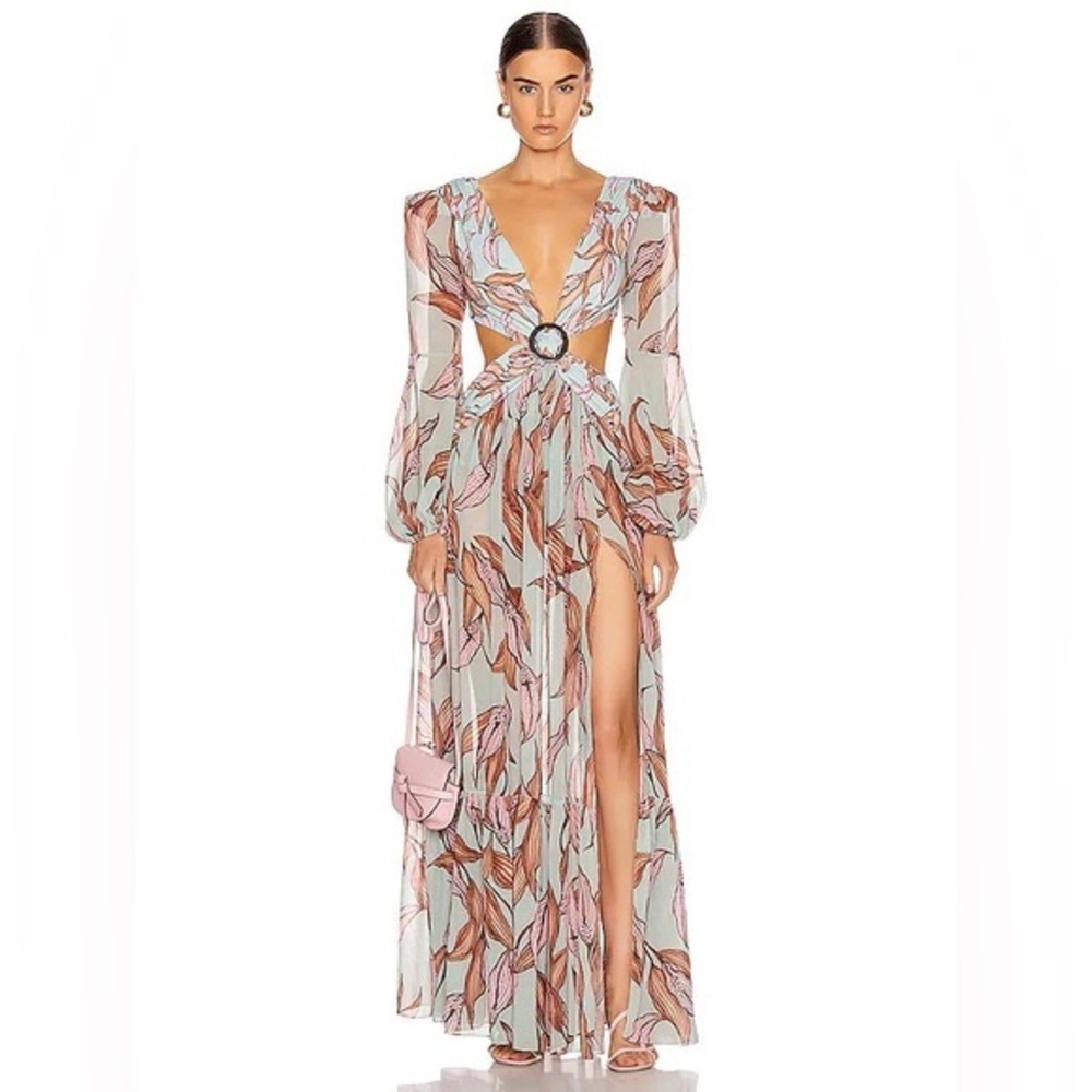 PatBO peace lily Print Maxi Dress in Pink and Blue